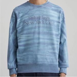 Saturdays New York City Tie-Dye Blue Crewneck Sweater